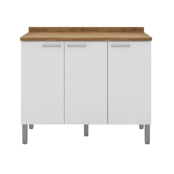 Balcão Ametista 3 Portas Bartira Branco Balcão Ametista 3 Portas Bartira Branco