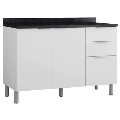 Cozinha Compacta Rubi com 5 Portas 3 Gavetas Bartira Branco