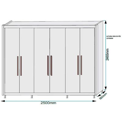 Guarda-Roupa Casal Europa Palermo com 6 Portas e 6 Gavetas Off White