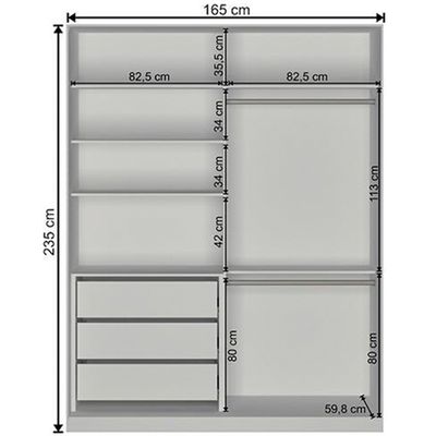 Guarda-Roupa Magic com Espelho 2 Portas Nova Mobile Branco