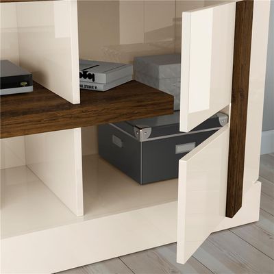 Estante Home Theater Madetec Alan para TV de até 55 Off White com Savana