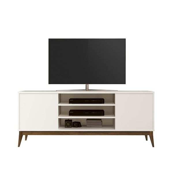 Rack Flos para Tv até 60 Polegadas EDN Off White com Naturale Rack Flos para Tv até 60 Polegadas EDN Off White com Naturale