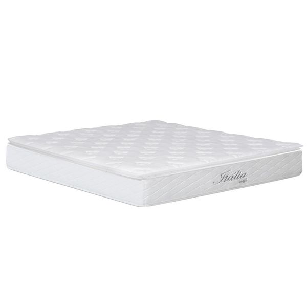 Colchão Casal Itália com Pillow Top e Molas Ensacadas 26x138x188cm Umaflex Branco