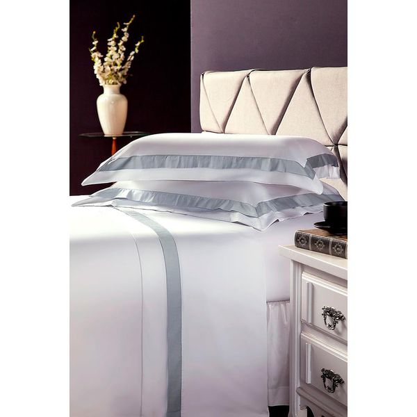 Jogo de Cama Solteiro Plumasul Comfy Greenish Cetim 400 fios com 3 Peças Branco Jogo de Cama Solteiro Plumasul Comfy Greenish Cetim 400 fios com 3 Peças Branco