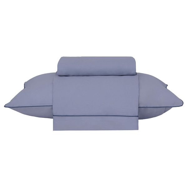 Jogo de Cama Solteiro Buddemeyer Basic Percalle 100 Algodão Percal 180 Fios 3 Peças Azul Jogo de Cama Solteiro Buddemeyer Basic Percalle 100 Algodão Percal 180 Fios 3 Peças Azul
