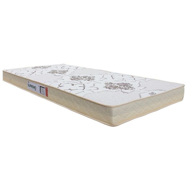 Colchão Solteiro Supremo One Face Espuma D33 14x88x188 cm Hellen Bege e Branco Colchão Solteiro Supremo One Face Espuma D33 14x88x188 cm Hellen Bege e Branco