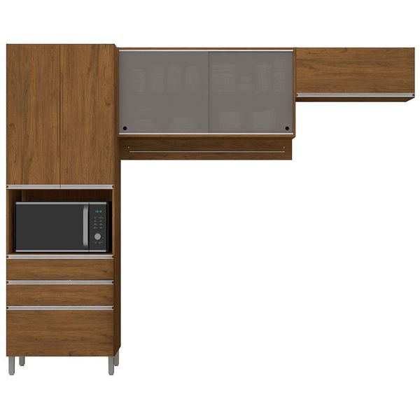 Cozinha Compacta Bartira Amazonita com 5 Portas, 3 Gavetas e 5 Prateleiras Grapia Cozinha Compacta Bartira Amazonita com 5 Portas, 3 Gavetas e 5 Prateleiras Grapia