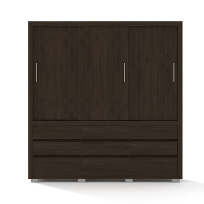 Guarda-Roupa Bartira Arezzo com 3 Portas e 9 Gavetas Café