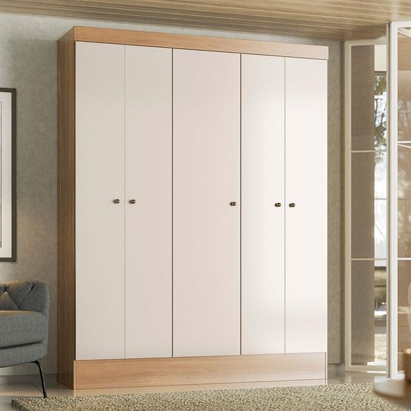 Guarda-Roupa Ártico com 5 Portas Demóbile Amendôla com Off White Guarda-Roupa Ártico com 5 Portas Demóbile Amendôla com Off White