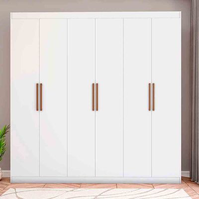 Guarda-Roupa Casal Bartira Ville com 6 Portas e 2 Gavetas Branco