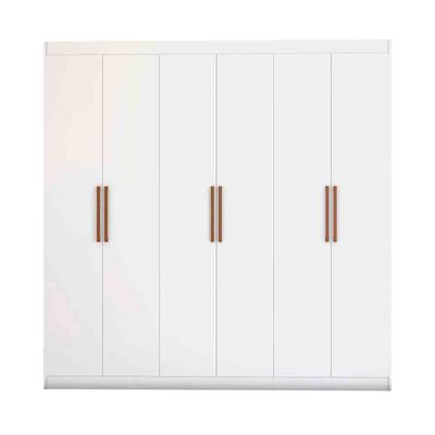 Guarda-Roupa Casal Bartira Ville com 6 Portas e 2 Gavetas Branco