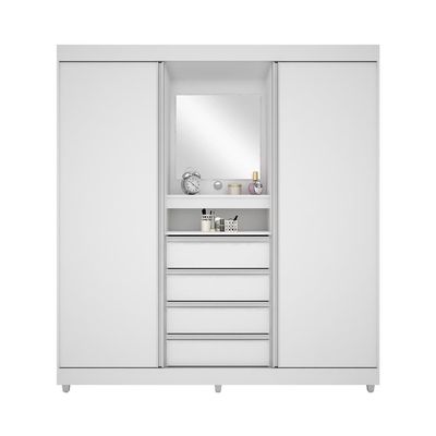 Guarda Roupa Fortaleza II com 2 Portas de Correr e 4 Gavetas Bartira Branco