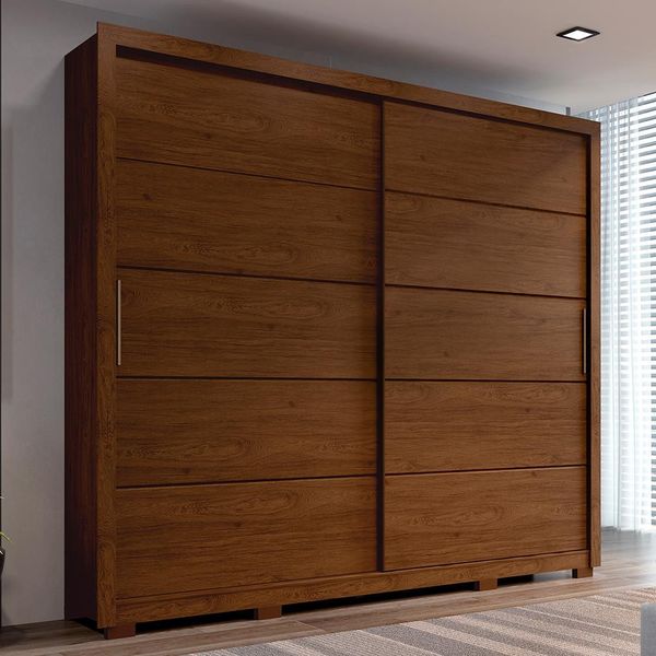 Guarda-Roupa Henn Darkos com 2 Portas 4 Gavetas e 4 Prateleiras Castanho HP Guarda-Roupa Henn Darkos com 2 Portas 4 Gavetas e 4 Prateleiras Castanho HP