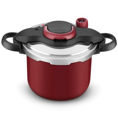 Panela de Pressão 4,5 L Rochedo Clipso Fechamento Externo em Alumínio com Revestimento Antiaderente e 5 Sistemas de Segurança Vermelho