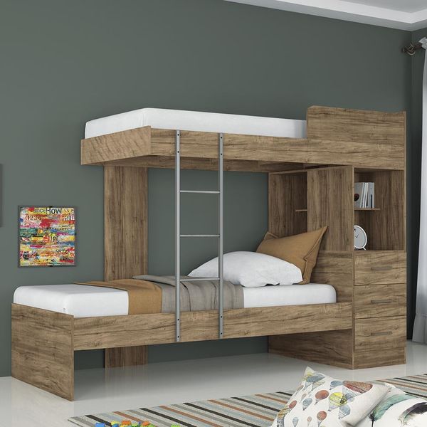 Beliche Santos Andirá Plus com 3 Gavetas Atacama Beliche Santos Andirá Plus com 3 Gavetas Atacama