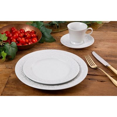 Aparelho de Jantar, Chá e Sobremesa 30 Peças Germer Tassel em Porcelana Branco