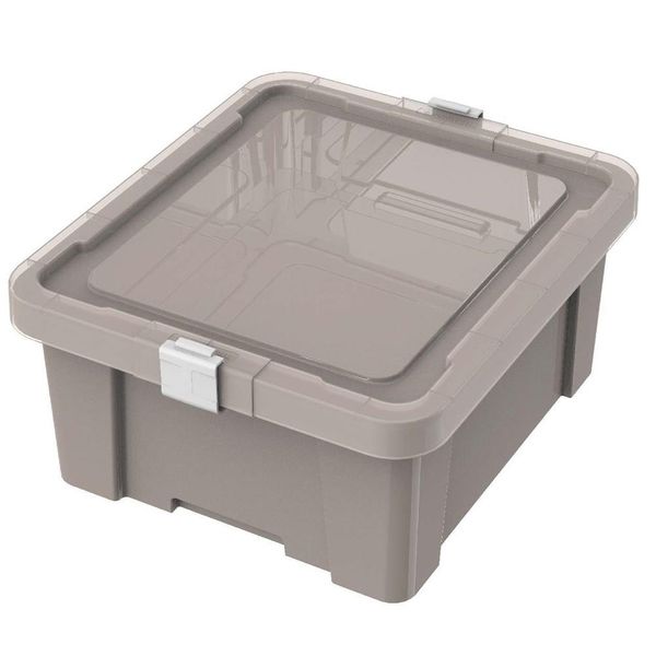 Caixa Organizadora em Polipropileno Tramontina Laundry 92550/210 com Tampa 17 L Cinza Caixa Organizadora em Polipropileno Tramontina Laundry 92550/210 com Tampa 17 L Cinza