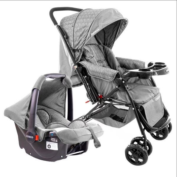 Carrinho de Bebê Cosco Travel System Reverse Cinza Carrinho de Bebê Cosco Travel System Reverse Cinza