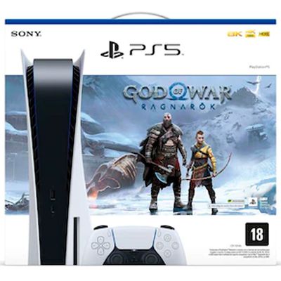 Console Playstation 5 825GB SSD God of War Ragnarok Bundle PS5 Branco / Bivolt