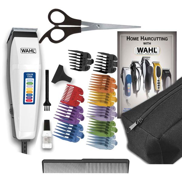 Máquina de Cortar Cabelo Wahl Clipper Color Code 9314-1755 10 Pentes Branco / 110V