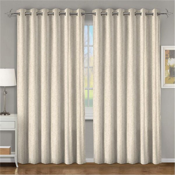 Cortina Conthey Rocca 230x400cm (AxL) em Poliéster Bege
