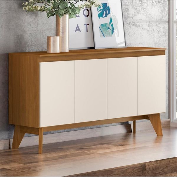 Buffet Henn Bahia com 4 Portas Nature/Off White Buffet Henn Bahia com 4 Portas Nature/Off White