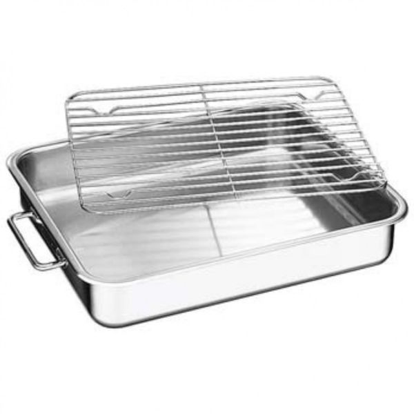 Assadeira com Grelha Inox Tramontina Inox Assadeira com Grelha Inox Tramontina Inox