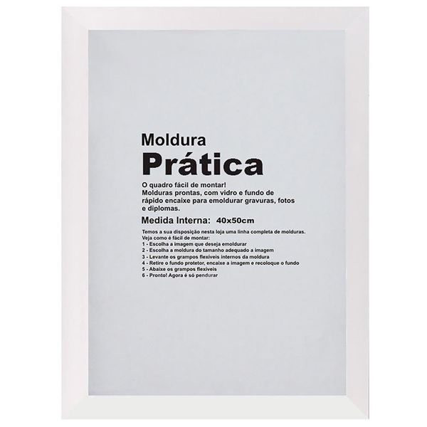 Moldura Kapos Prática Premier para 1 Foto 45x55cm Branco