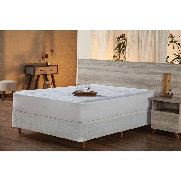 Protetor para Colchão Solteiro Plumasul Impermeável em Viscose de Bambu Branco