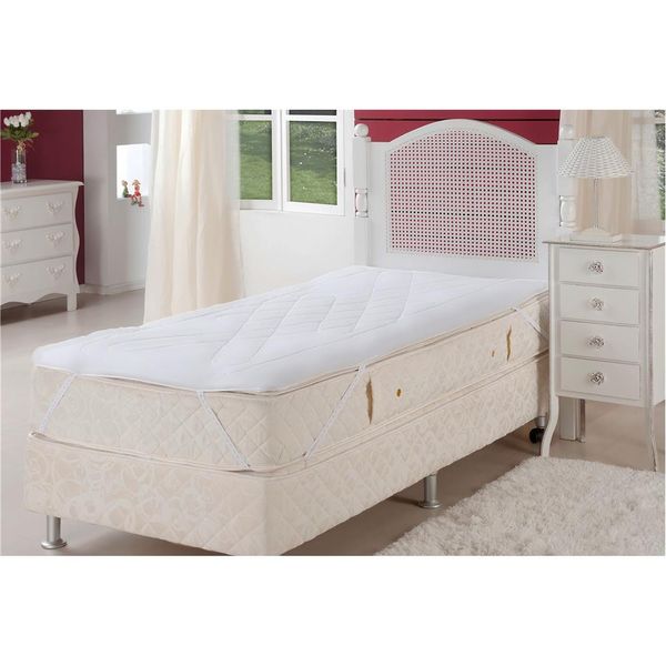 Protetor de Colchão Solteiro Plumasul Soft Touch com Elástico Regulável 100 Poliéster Branco Protetor de Colchão Solteiro Plumasul Soft Touch com Elástico Regulável 100 Poliéster Branco