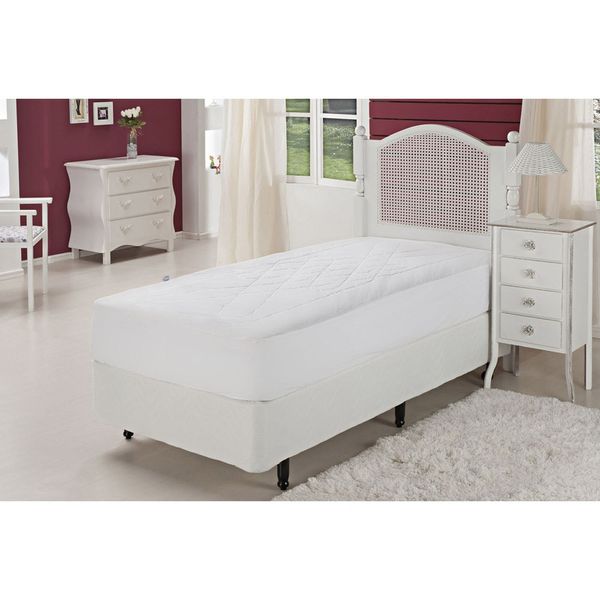 Protetor de Colchão Solteiro Plumasul Matelassê Impermeável 180 Fios Branco Protetor de Colchão Solteiro Plumasul Matelassê Impermeável 180 Fios Branco