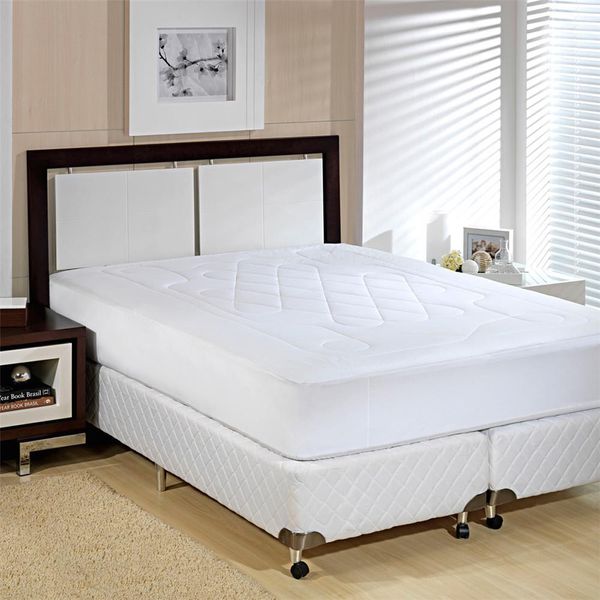 Protetor de Colchão King Plumasul Impermeável Matelassê Soft Touch em Microfibra Branco