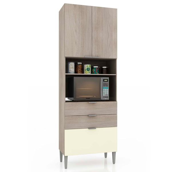 Paneleiro Turmalina com 2 Portas e 3 Gavetas Bartira Carvalho com Champagne Paneleiro Turmalina com 2 Portas e 3 Gavetas Bartira Carvalho com Champagne