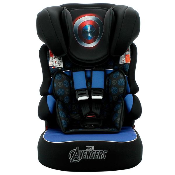 Cadeira Para Automóvel Team Tex Beline Luxe Capitão América 9 a 36 Kg Preto e Azul