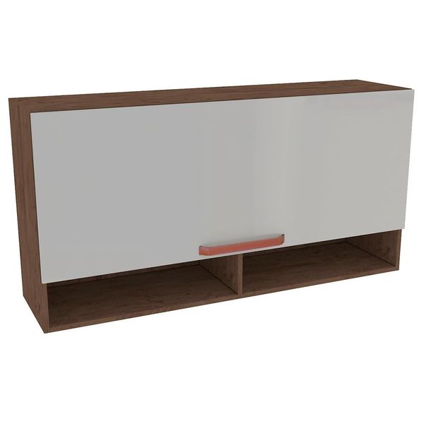 Armário Aéreo de Cozinha Rizzo 1 Porta Indekes Noce com Off White Armário Aéreo de Cozinha Rizzo 1 Porta Indekes Noce com Off White