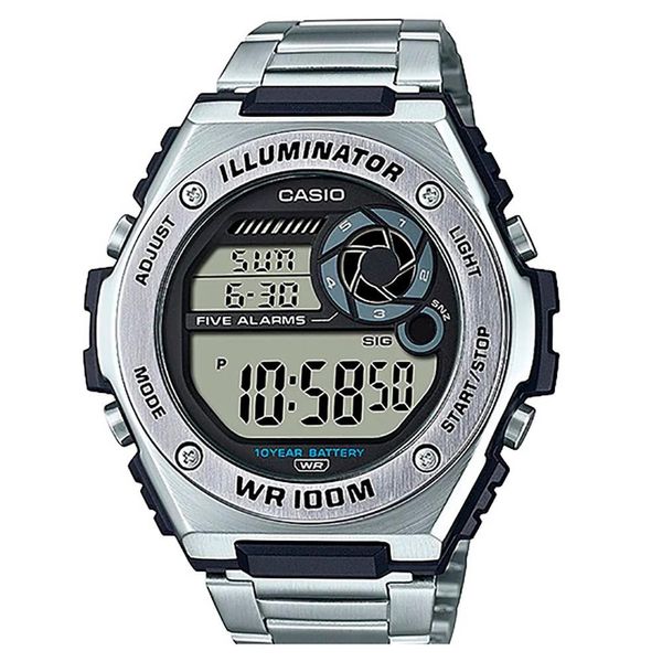 Relógio Unissex Digital Casio MWD-100HD-1AVDF Prata Relógio Unissex Digital Casio MWD-100HD-1AVDF Prata