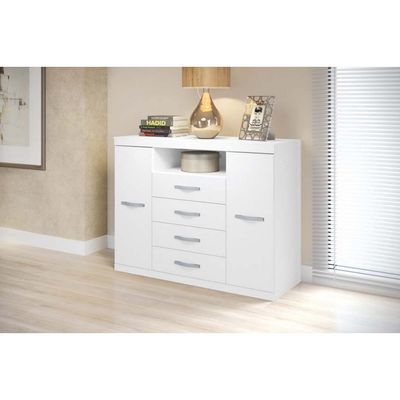 Cômoda Havana Master 4 Gavetas 2 Portas Santos Andirá Branco Havana