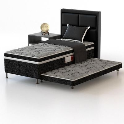 Cama Box Conjugada Solteiro Pelmex Platinum com Cama Auxiliar 43x88x188cm Preto com Cinza