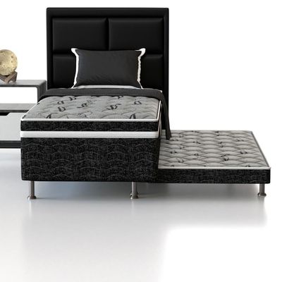 Cama Box Conjugada Solteiro Pelmex Platinum com Cama Auxiliar 43x88x188cm Preto com Cinza