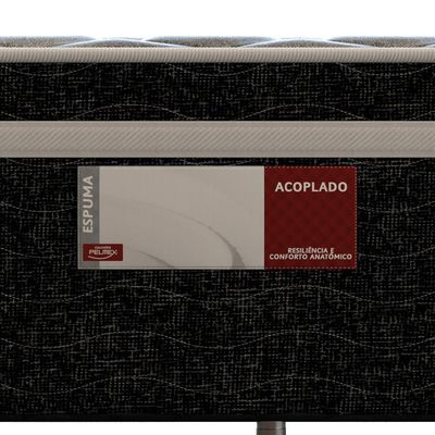 Cama Box Conjugada Solteiro Pelmex Platinum com Cama Auxiliar 43x88x188cm Preto com Cinza