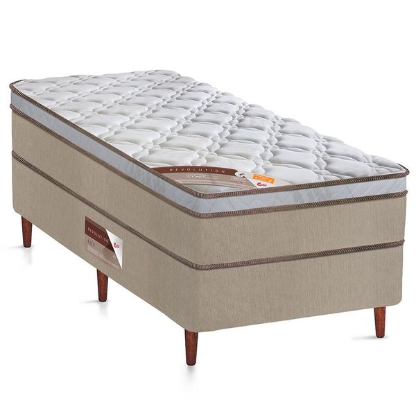 Cama Box Solteirão Castor Revolution com Mola Bonnel 66x96x203cm Bege