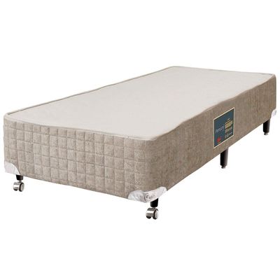 Cama Box Solteiro Premium com Mola Tecnopedic 69x88x188cm Castor Branco com Bege