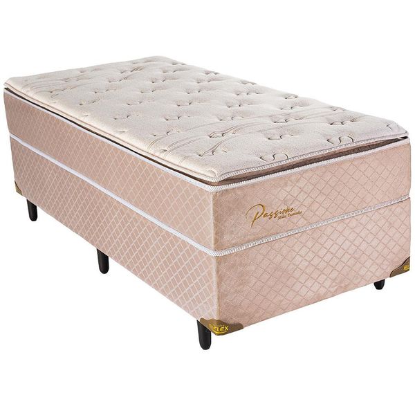 Cama Box Solteiro Biflex Passione com Pillow Top e Molas Pocket 72 x 88 x 188cm Areia Cama Box Solteiro Biflex Passione com Pillow Top e Molas Pocket 72 x 88 x 188cm Areia