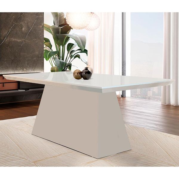 Mesa de Jantar Rufato Luna com Tampo de MDF 180x90 Off White Mesa de Jantar Rufato Luna com Tampo de MDF 180x90 Off White