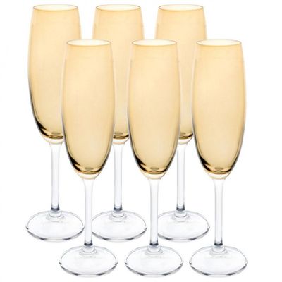 Conjunto de Taças para Champanhe Bohemia Gastro 220ml 6 Peças Amarelo