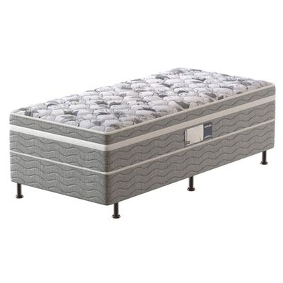 Cama Box Conjugada Solteiro Advanced com Espuma D28 54x88x188 cm Probel Branco com Cinza