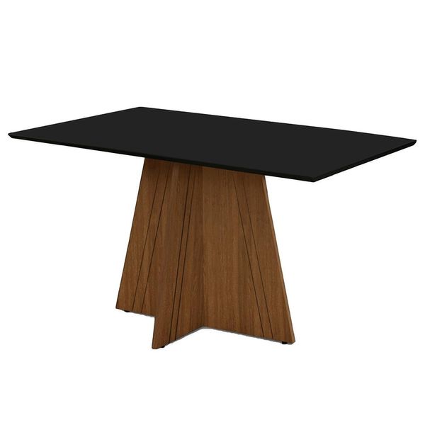 Mesa de Jantar Dublin 80x90X136 cm Dobuê Cedro com Preto Mesa de Jantar Dublin 80x90X136 cm Dobuê Cedro com Preto