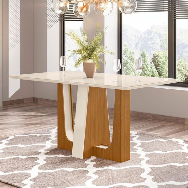 Mesa de Jantar Henn Atlanta 160x90 cm Nature/Off White