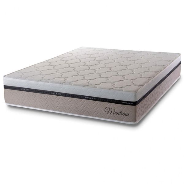 Colchão Queen Montana Master com Molas e Tecido Jacquard Matelassê Hellen Bege e Preto
