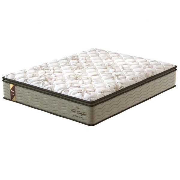 Colchão Queen Size Probel Fort Comfort D40 com Molas Prolastic e Pillow Top 34x158x198 Branco com Bege Colchão Queen Size Probel Fort Comfort D40 com Molas Prolastic e Pillow Top 34x158x198 Branco com Bege